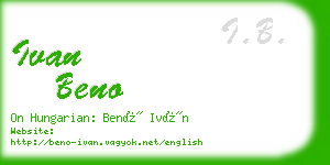 ivan beno business card